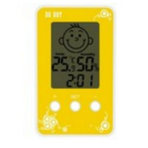 DGBOY 미니 스마일 디지털 온습도계 옐로우, 2개