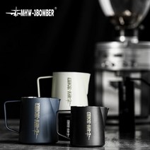 MHW-3BOMBER 5.0 스팀피쳐 밀크저그 라떼아트 500/600/700ml 스팀피처, 500ml, 블랙