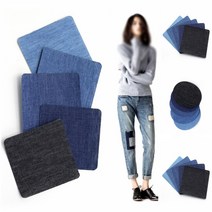 바지 리폼 패치 구멍 찢어진곳 부착 와펜 다림질 열로 붙이는 청바지 페치, 13.5x11cm타원2개네이비