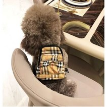강아지 백팩 체크 가방 하네스