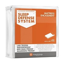 649253 HOSPITOLOGY PRODUCTS Mattress Encasement Zippered Bed Bug Dust Mite Proof Hypoallergenic Slee