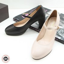 [ 통굽 7cm] 국내제작 가볍고 발볼편한 착화감좋은 여자 메리제인 앞가보시 수제화 펌프스 민자 정장 구두
