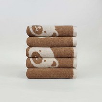 유진타올 동물그림 오가닉수건 150g, 브라운, 10개