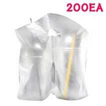 위즈펌 무지 2구 일회용캐리어 테이크아웃 비닐캐리어 200개, 수량본상품선택, 개당 수량본상품선택