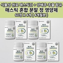 매스틱 메스틱 검 MASTIC GUM 혼합 복합체 그리스 키오스 위 건강 안좋을때 통증 질환 위벽 보호 종합 소화 효소 효소제 식물성 원료 양배추 추출 분말 함유 정 영양제 60정, 4개