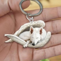 acrylic cute dog sleeping angel key chains 동물 keychain for women girls female holder car key kids gi, w
