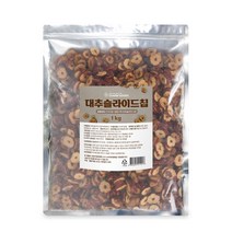 순수 건 말린 대추 슬라이스 편채 스낵 간식 거 과자 칩 건조 썬 썰은 데추 것 토핑 디저트 재료 차 티 대츄 말이 말랭이 시리얼 요거트 식이섬유 지퍼 백 팩 파우치 먹는 법 방법, 1kg, 1봉지