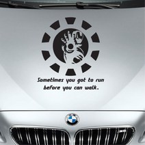 때때로뛰어야한다 자동차 튜닝 글씨스티커 차량용데칼, 화이트, 소형