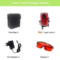 360도 레이저 레벨기 8라인 12라인 Ketotek 5 Line 6 포인트 적색 레벨 셀프 레벨링 수평 수직 조정 높은 가시성, 중국, 레드 2 세트 2