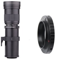 Lightdow 420-800mm F/8.3-16 슈퍼 망원 수동 줌 렌즈 디지털 카메라 용 T2 T 마운트 링 어댑터, 02 Black_05 소니