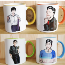 임영웅 굿즈 임영웅 머그컵 미스터트롯굿즈 미스터트롯 장민호 영탁 김호중 정동원, 2개셋트(1번-4번), 2개셋트(옐로우-스카이블루)