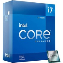 인텔 i7-12700kf 12코어 20스레드 최대 5.0GHz 125w LGA1700 600 시리즈, I712700KF