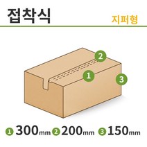 [에코날개박스] 친환경 택배박스 66개입 B골 지퍼형 박스 300 x 200 x 150