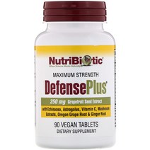 NutriBiotic DefensePlus 250mg 자몽씨 추출물 90 식물성 정