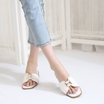 오너클랜 슬리퍼구두 스퀘어코 여름 캐주얼신발 미들굽