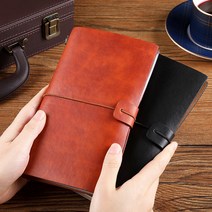 위키 빈티지 가죽 다이어리 트래블러스노트 트래블러노트 플래너 트레블러스노트 수첩 차차 노트 공책 다꾸 중세 친환경 비건 인조가죽 여권지갑, 4. 블랙
