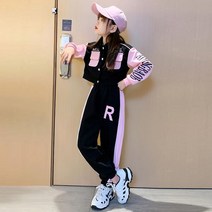 주니어 초등학생 여아 트레이닝복 크롭 야구점퍼 상하세트
