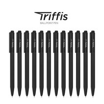 모나미 트리피스 유성볼펜 0.5 0.7 1.0mm 1타 12자루 삼각볼펜 휴대 용이, 12개, 0.7mm 블랙