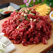 한우 1  등급 투뿔 소고기 냉장 생고기 육회 200g   시즈닝증정