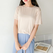 드레스날다 가벼운 레이온 라운드 반팔 티셔츠(tee815)
