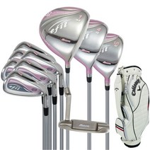 미즈노 에필 초보 스크린 여성 카본 가방포함 골프채 세트, 화이트 스텐더 가방 클럽 10개