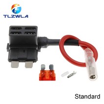 12V 미니 소형 중형 자동차 퓨즈 홀더 추가 회로 탭 어댑터 10A 마이크로 표준 ATM 블레이드 포함, 07 T Standard_14 45A