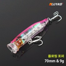 (루야스) 루어 미노우 배스 포퍼 워킹더독 팬슬 미끼 하드베이트 탑워터 왓스폭 WSP70C, 3#