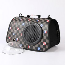 Gloade 접이식 강아지 이동가방 삼면통풍, 브라운