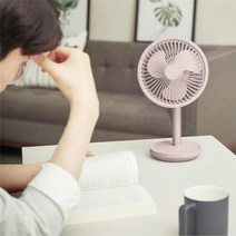 무선선풍기 모노 지수라이프 릴렉싱 캠핑용 입체 휴대용 통풍구 무소음 스피아노, 분홍색