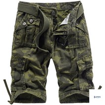 JEEP 카고바지 남성 편한 카모플라주 5부 반바지 와이드 멀티 포켓