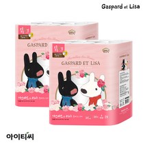 헬로키티 가스파드와리사 엘레강스 로제 4겹 25미터 24롤 화장지, 2팩