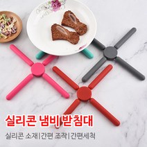 실리콘 접이식 냄비받침, 레드