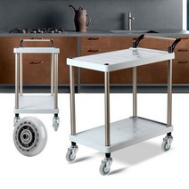 플라스틱 ABS 2단 중 무소음바퀴 배식차 업소용핸드카, 상세페이지 참조