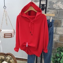 상상그이상 여성용 와플 후드 티셔츠 간절기 부드러운 소재 사이즈좋은 아우터안에 걸치기 좋은 컬러풀한 부드러운 촉감왕 니트티셔츠 데일리 무지 후드티