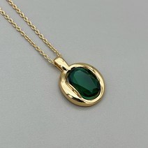 작은 그룹 투명 녹색 크리스탈 목걸이 쇄골 체인