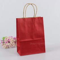 크라프트 쇼핑백 종이 봉투 손잡이 다기능 재활용 가방 달린 쇼핑 크래프트 축제 선물 개 0, 38.wine red  21x27x11cmM20pcs
