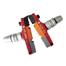 2 조각 V 브레이크 블록 경량 예비 부품 쉬운 접이식 자전거 용 캐리, 빨간색, 알루미늄 합금 및 고무