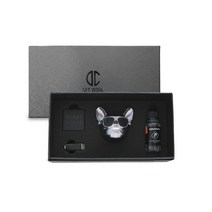 디씨네트워크 차량용 불독 방향제 무광실버 오일향 블랙베리베이, 1세트