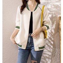 패션시그널 배색 라운드 블루종 점퍼