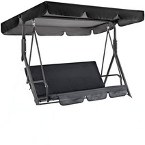 나무그네 원목 그네벤치 방수 스윙 커버 의자 탑 레인 비 시트 야외 정원 안뜰 먼지, [05] Top Cover 249x185x18, [06] Black