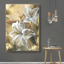 MINJING 3D전체DIY 큐빅 보석 십자수세트 결혼 꽃 골드색 백합화 취미생활 비즈십자수 집들이 선물 생일 wdd, 1세트, 150x100cm