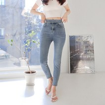 수비진 여성용 허리스판 투버튼 스키니진 청바지 SP179