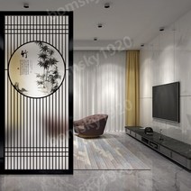 공간분리 가벽 모루유리 파티션 방나누기 칸살 간살 문, 블랙[2mx0.95m]