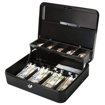 자물쇠 저금통 금전 등록기 상자, 검은 열쇠