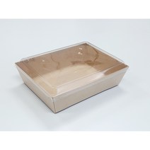 리어스팩 종이트레이 크라프트 밀키트 용기 친환경 사각포장용기 밀키트 3호 100세트 밀키트 용기 트레이 11번 T11 (뚜껑 포함)