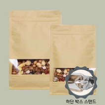 종이(크라프트) 줄창문형 박스파우치 지퍼스탠드봉투 [100매], 23*33(5)