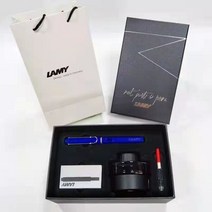 LAMY 사파리 만년필 컨버터 세트, F펜 팁0.5, 로얄 블루    선물 상자
