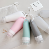코지글로우 수영장 실리콘 공병 고리형 여행용 용기 휴대용 화장품 샴푸 캠핑, 3P, 90ml, 불투명(랜덤색상)