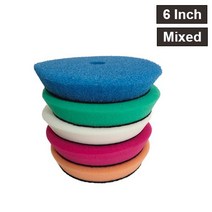 광택기패드 연마 폴리셔 패드 6인치 스폰지 자동차 폴리시 패드 연마 듀얼 액션 폴리셔 차체 리페어 버프, 06 5PCS Mixed Colors_01 6 인치