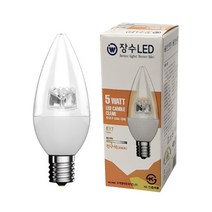 장수램프 투명 LED 촛대구 E17전구색 고추 캔들전구, 1, 장수램프 5W 220V E17 전구색 컨버터내장형 고추전구, 이백프로 쿠팡 본상품선택